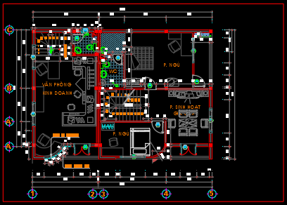 Bản vẽ thiết kế biệt thự 13×9.6m x 3 tầng – KT