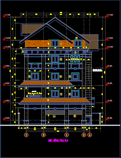 Bản vẽ thiết kế biệt thự 15x18m – KT
