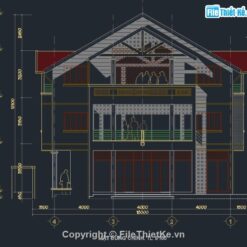Bản vẽ thiết kế biệt thự 16.4mx11.5m