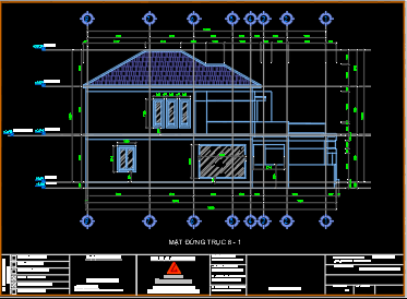 Bản vẽ thiết kế Biệt thự 2 tầng mái Nhật KT 8x20m