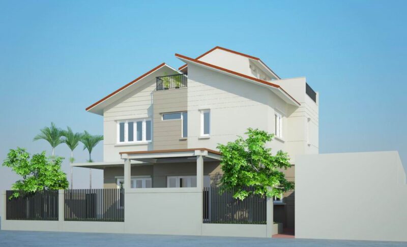 Bản vẽ thiết kế biệt thự 7.6×12.1 x 3 tầng