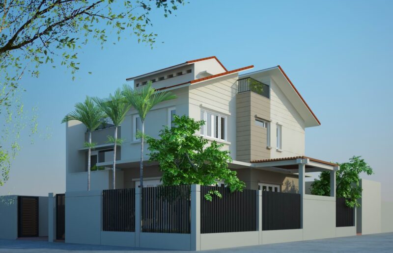 Bản vẽ thiết kế biệt thự 7.6×12.1 x 3 tầng