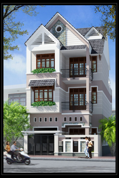 Bản vẽ thiết kế biệt thự 8x15x3 tầng