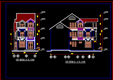 Bản vẽ thiết kế Biệt thự 8x16m