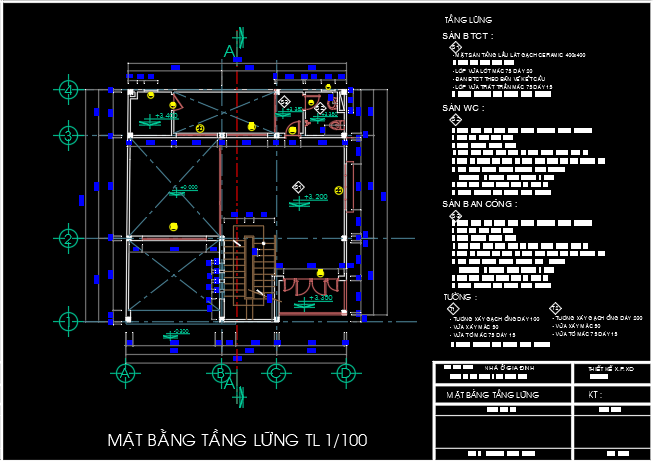 Bản vẽ thiết kế Biệt thự (9,5 X 9,5m) FULL