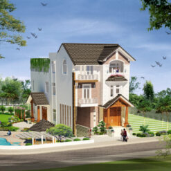 Bản vẽ thiết kế biệt thự 9x18x 3 tầng