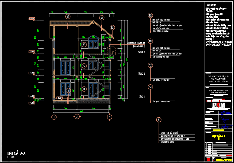 Bản vẽ thiết kế biệt thự đơn lập khu Vinhomes Riverside Sài Đồng