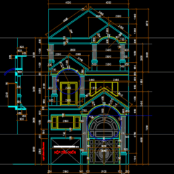 Bản vẽ thiết kế Biệt thự mini 8x11x02 tầng - full