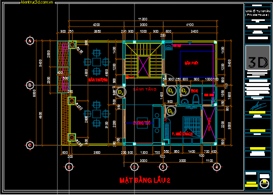 Bản vẽ thiết kế Biệt thự mini 8x11x02 tầng – full
