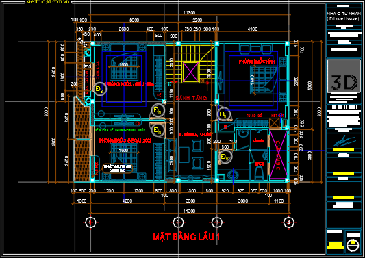 Bản vẽ thiết kế Biệt thự mini 8x11x02 tầng – full
