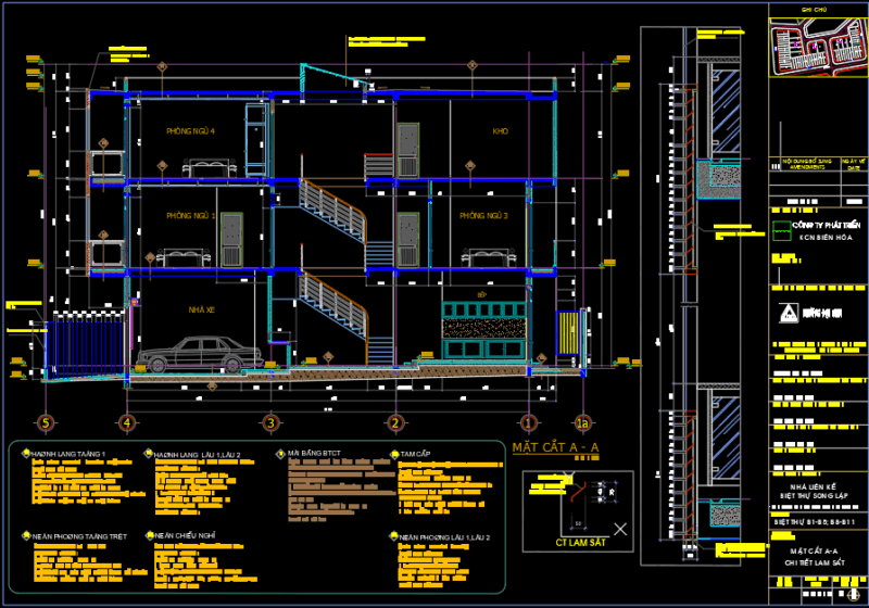 Bản vẽ thiết kế Biệt thự song lập
