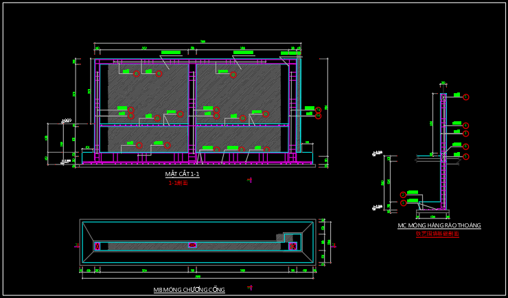 Bản vẽ thiết kế cột cờ + băng tin