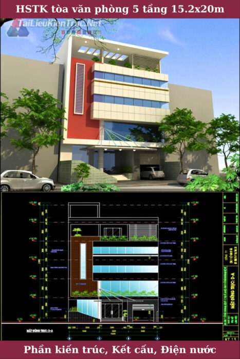 Bản vẽ thiết kế full toà nhà văn phòng công ty Việt Mỹ