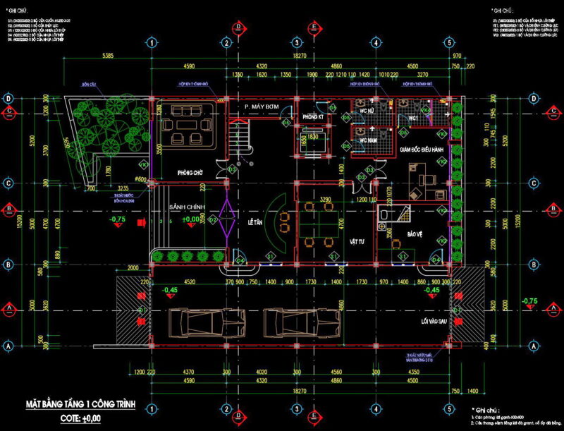Bản vẽ thiết kế full toà nhà văn phòng công ty Việt Mỹ