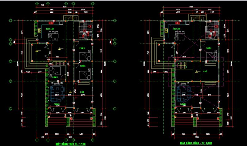 Bản vẽ thiết kế nhà cấp 4 kiểu Pháp 10x18m