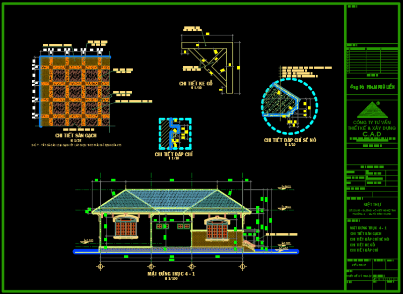 Bản vẽ thiết kế nhà cấp 4 KT 10.3x14m