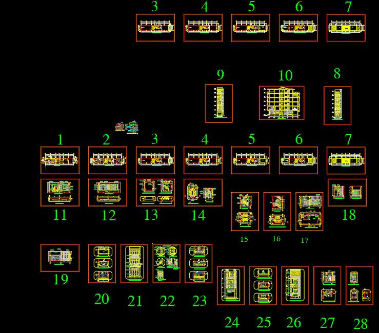 Bản vẽ thiết kế nhà dân 5 tầng (full KC + KT + Điện nước + dự toán + BPTC)