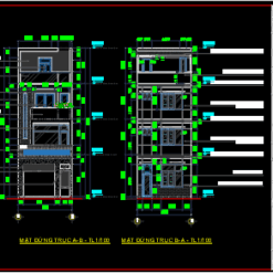 Bản vẽ thiết kế nhà dân 5x24m
