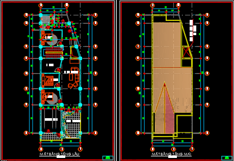 Bản vẽ thiết kế nhà dân 7.2x21m