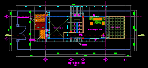 Bản vẽ thiết kế nhà gác lửng 4×15.5m