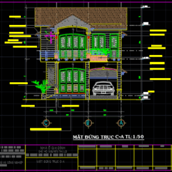 Bản vẽ thiết kế nhà mái Nhật KT 8X15m