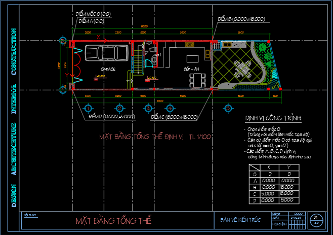 Bản vẽ thiết kế nhà mặt phố 3 tầng + dự toán