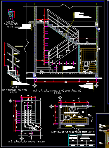 Bản vẽ thiết kế nhà phố 3,8x21m