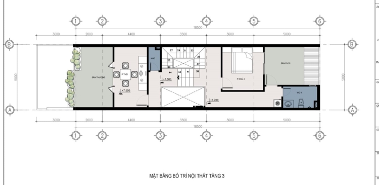 Bản vẽ thiết kế nhà phố 5x18x3 tầng