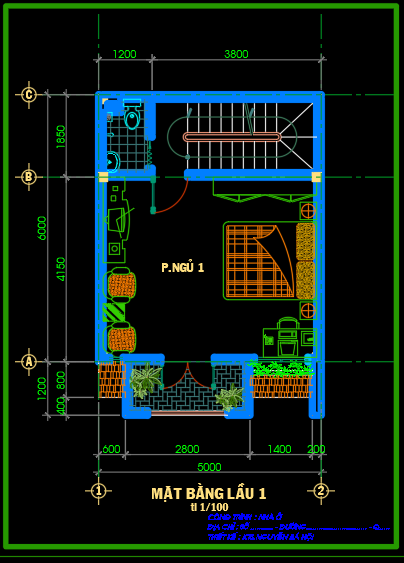 Bản vẽ thiết kế Nhà phố 5x6m