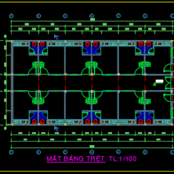 Bản vẽ thiết kế nhà trọ KT 20x10,5m