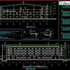 Bản vẽ thiết kế nhà xưởng điện tử 4 tầng diện tích sàn 24.000 m2