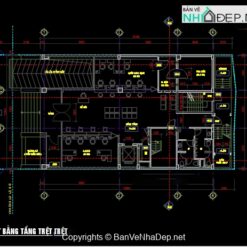 Bản vẽ Tòa nhà văn phòng hiện đại 5 tầng nổi, 2 hầm 13x20m file cad KT KC Nước