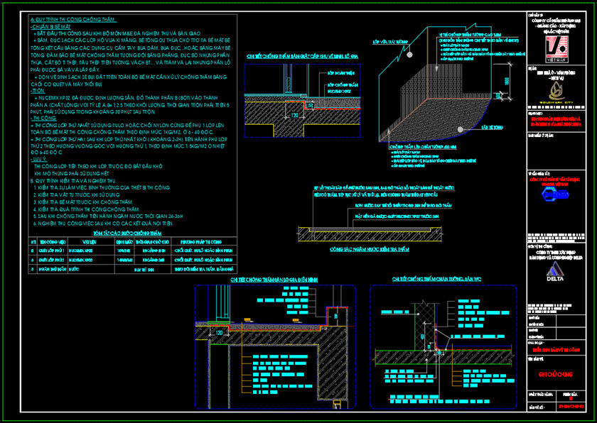 Biện pháp thi công chống thấm công trình nhà cao 40 tầng