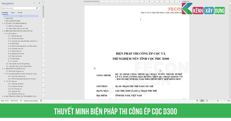 Biện pháp thi công ép cọc D300