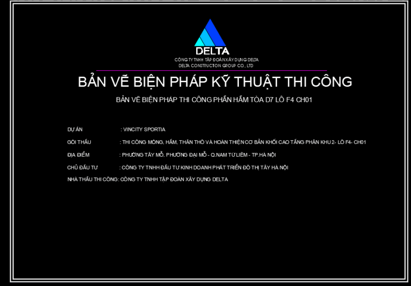 Biện pháp thi công Phần Hầm Vinhome Smart City