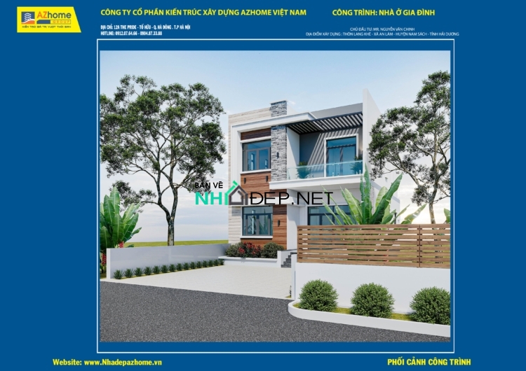 Biệt thự 2 tầng kích thước 13.45×8.3