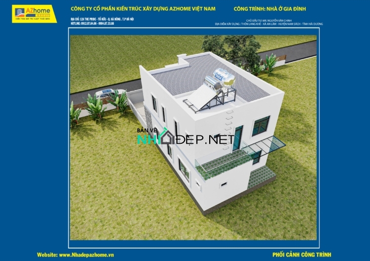 Biệt thự 2 tầng kích thước 13.45×8.3