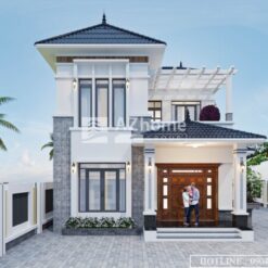 Biệt thự 2 tầng mái nhật 8×12 – sảnh phụ bên hông