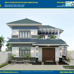 Biệt thự 2 tầng mái Nhật hiện đại 2024 ở Hải Dương,kt 12,8x12,8m