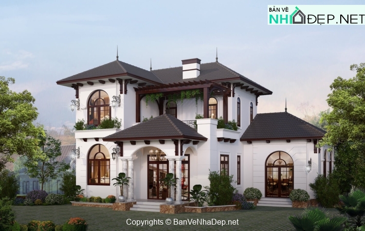 Biệt thự 2 tầng,kích thước 11.84×14.82m