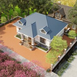 Biệt thự mái nhật 1 tầng,kích thước 13.5x9.5m