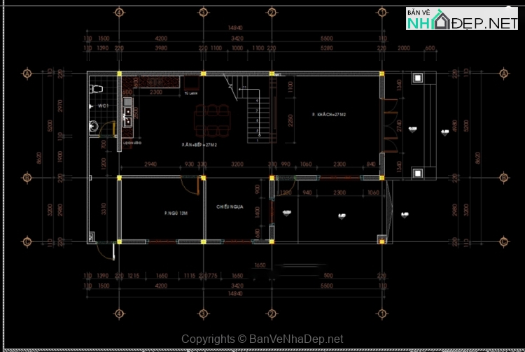 Biệt thự mái Nhật 2 tầng 8.62x17m