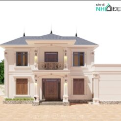 Biệt thự mái nhật 2 tầng kích thước 8.82x17.64m