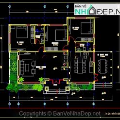 Biệt thự nhà vườn 01 tầng 11.32x14.62m có phối cảnh