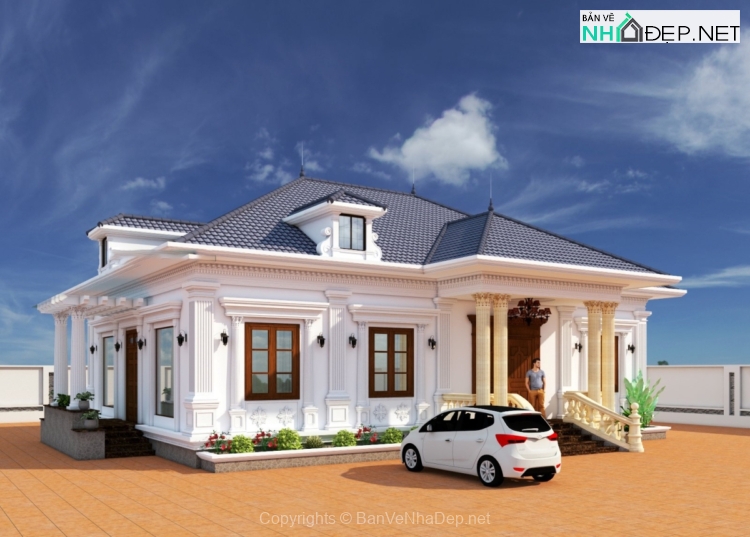 Biệt thự nhà vườn cấp 4 tân cổ điển 15.5x12m