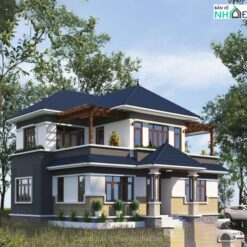 Alternative view of File bản vẽ cad biệt thự 12x12m x 2 tầng