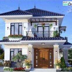 File cad thiết kế biệt thự 2 tầng dt 8x10m