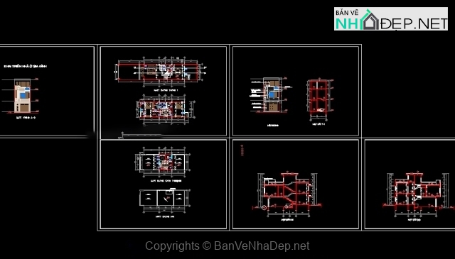 File cad thiết kế nhà phố 2.5 tầng