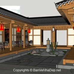 File thiết kế cửa hàng cà phê đẹp sketchup