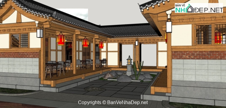 File thiết kế cửa hàng cà phê đẹp sketchup